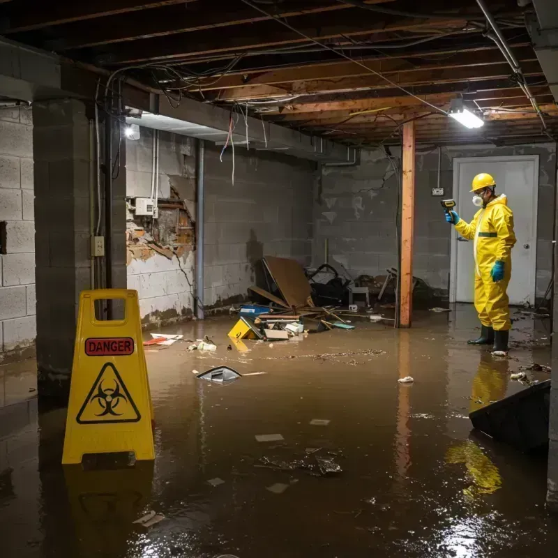 Flooded Basement Electrical Hazard in Cole County, MO Property